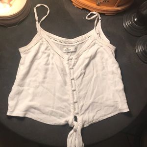 White Cropped Tank Top